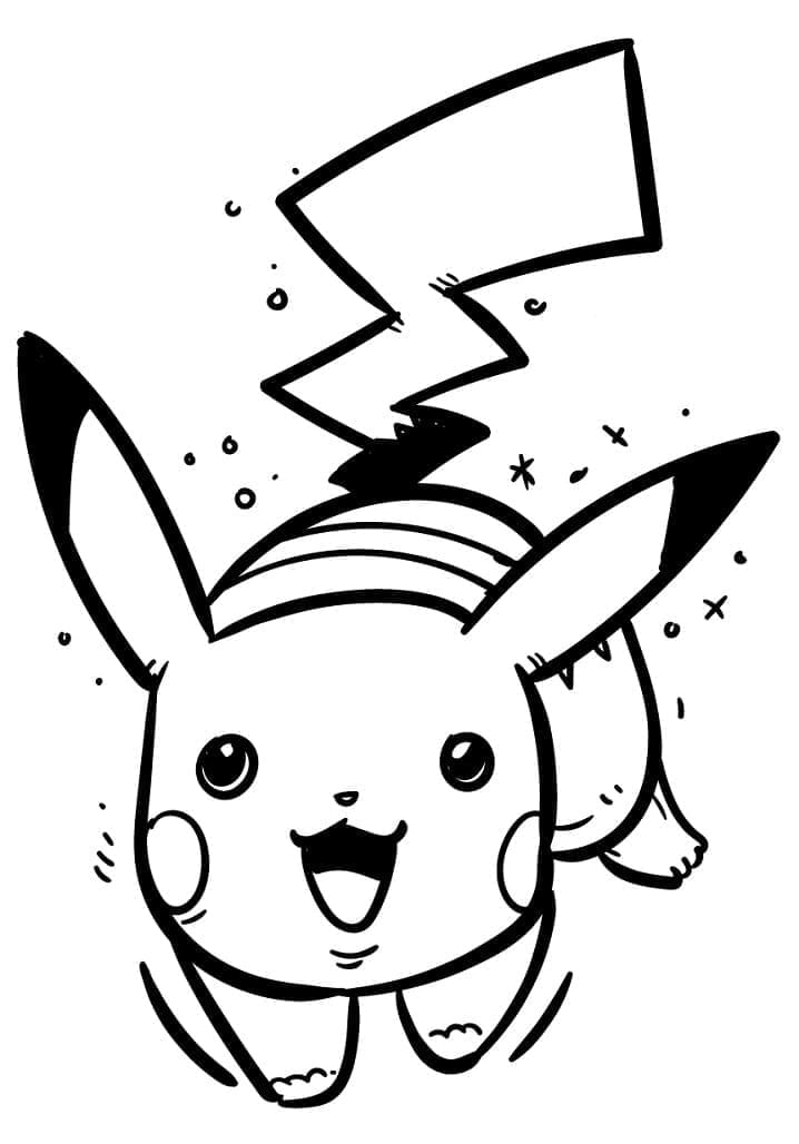 Tisknutelný Pikachu Obrázek omalovánka