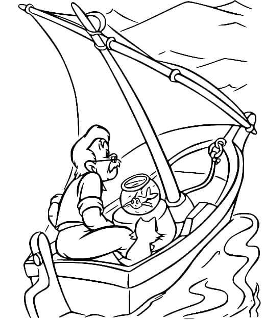 Tisknutelný Pinocchio omalovánka