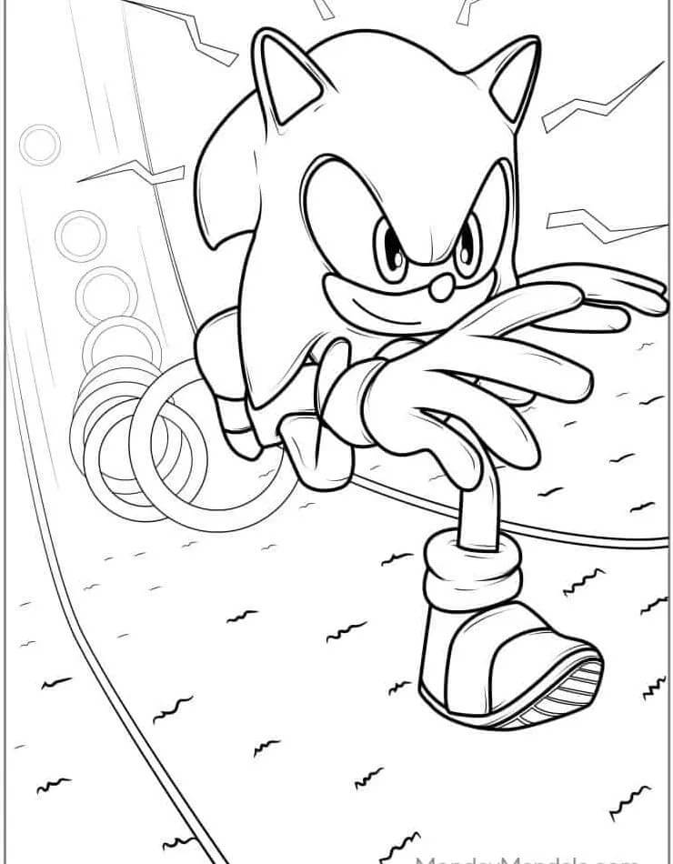 Tisknutelný Sonic Obrázek pro Děti omalovánka