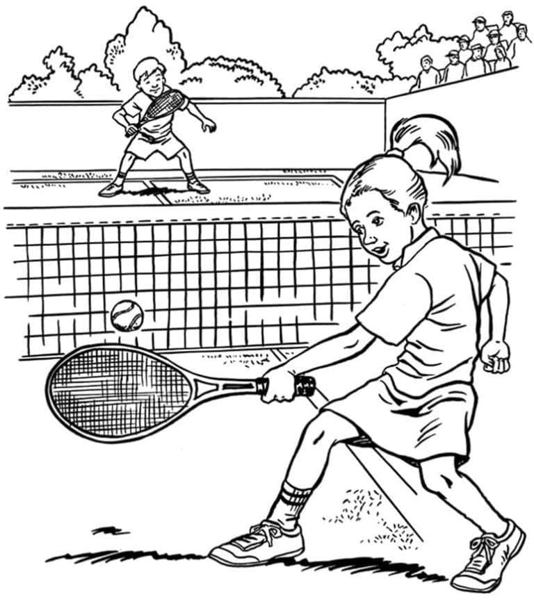 Tisknutelný Tenis Obrázek pro Děti omalovánka