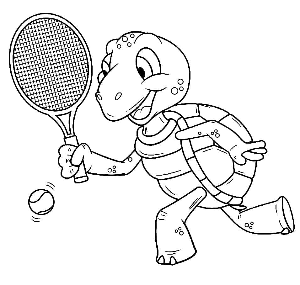 Tisknutelný Tenis Obrázek omalovánka