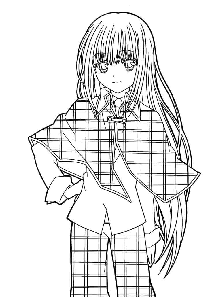 Tisknutelný Zdarma Anime Dívka omalovánka