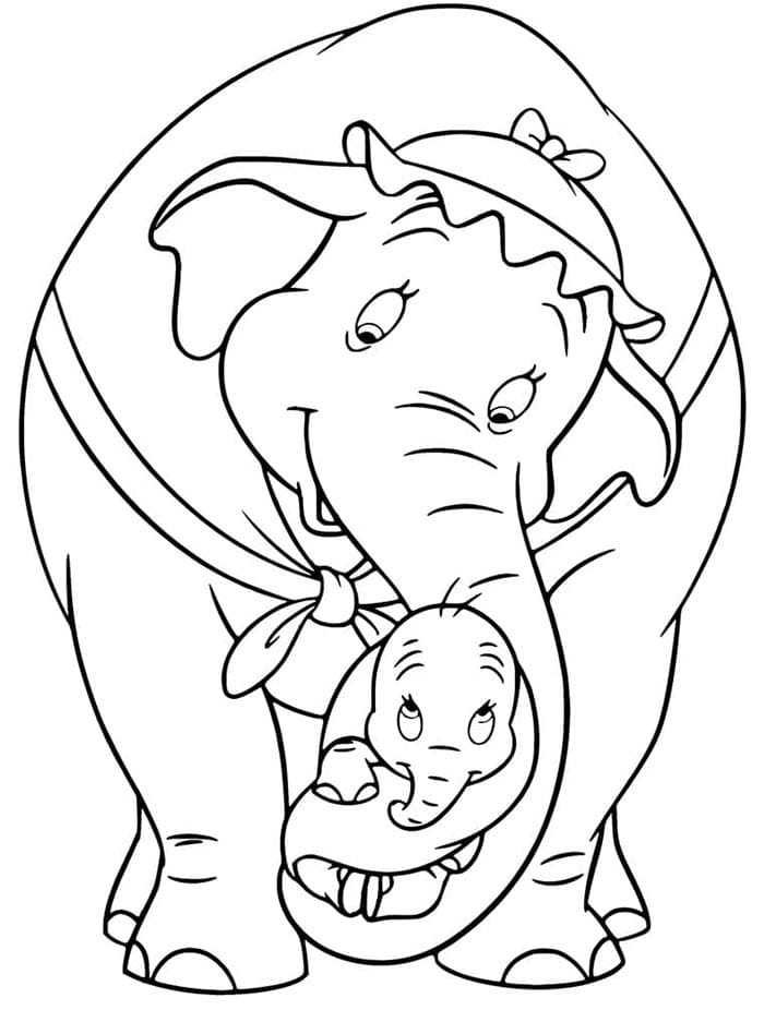 Tisknutelný Zdarma Dumbo omalovánka