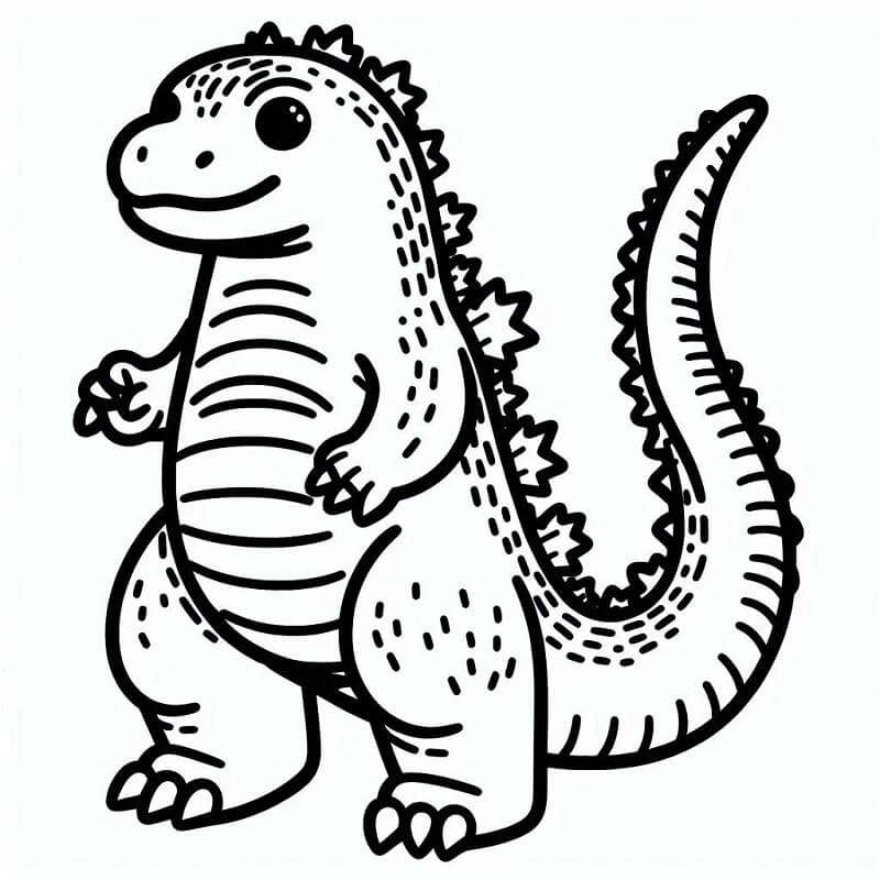 Tisknutelný Zdarma Godzilla omalovánka