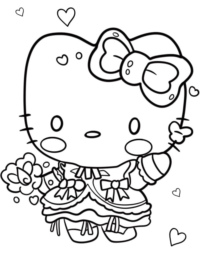 Tisknutelný Zdarma Hello Kitty omalovánka