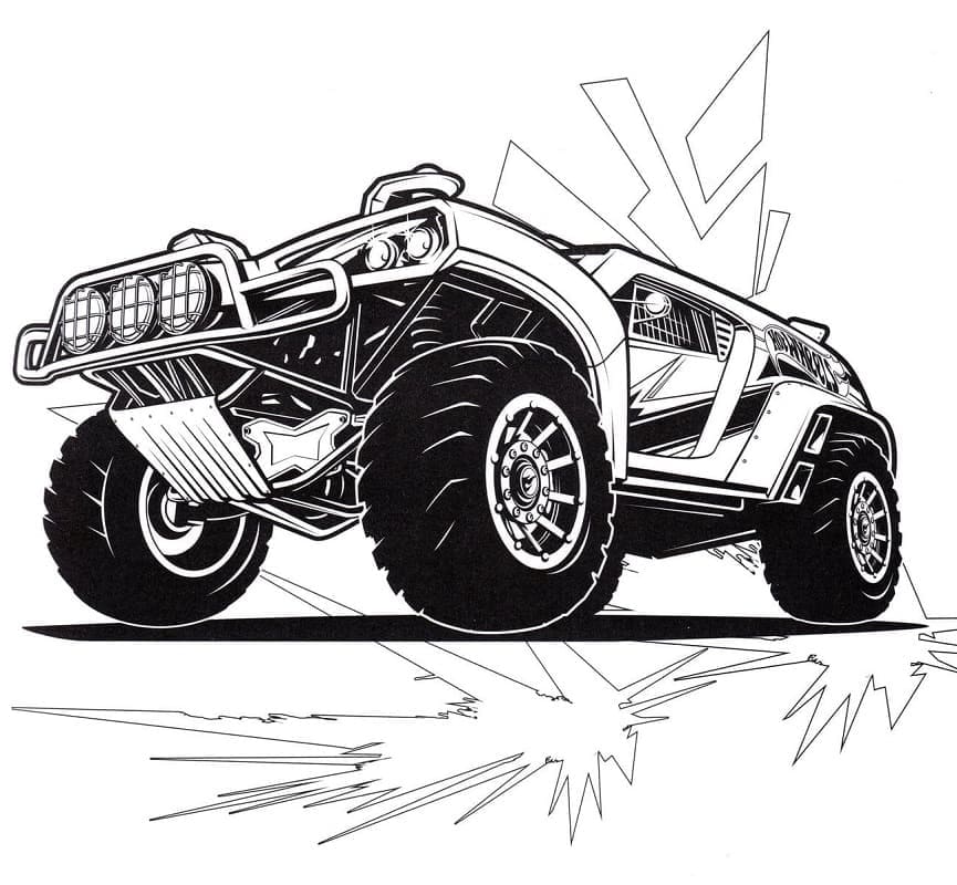 Tisknutelný Zdarma Hot Wheels omalovánka