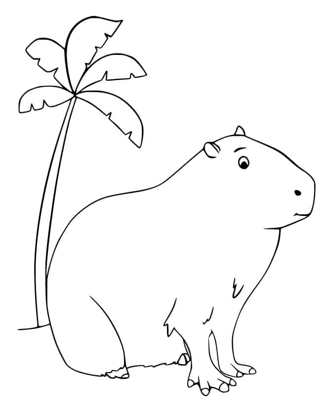 Tisknutelný Zdarma Kapybara omalovánka
