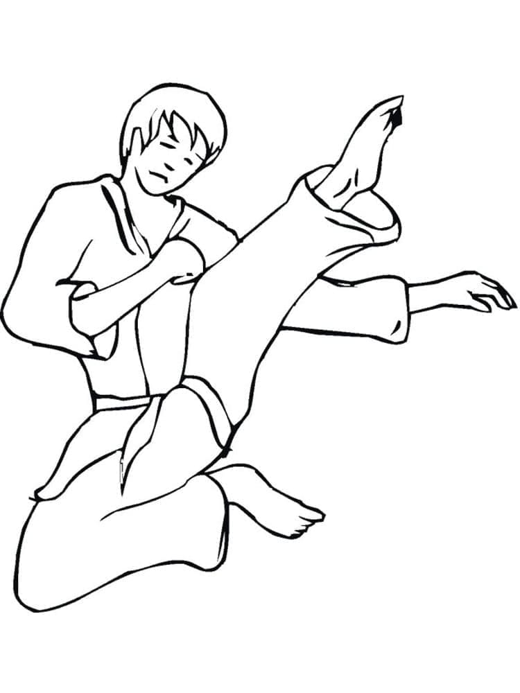 Tisknutelný Zdarma Karate omalovánka