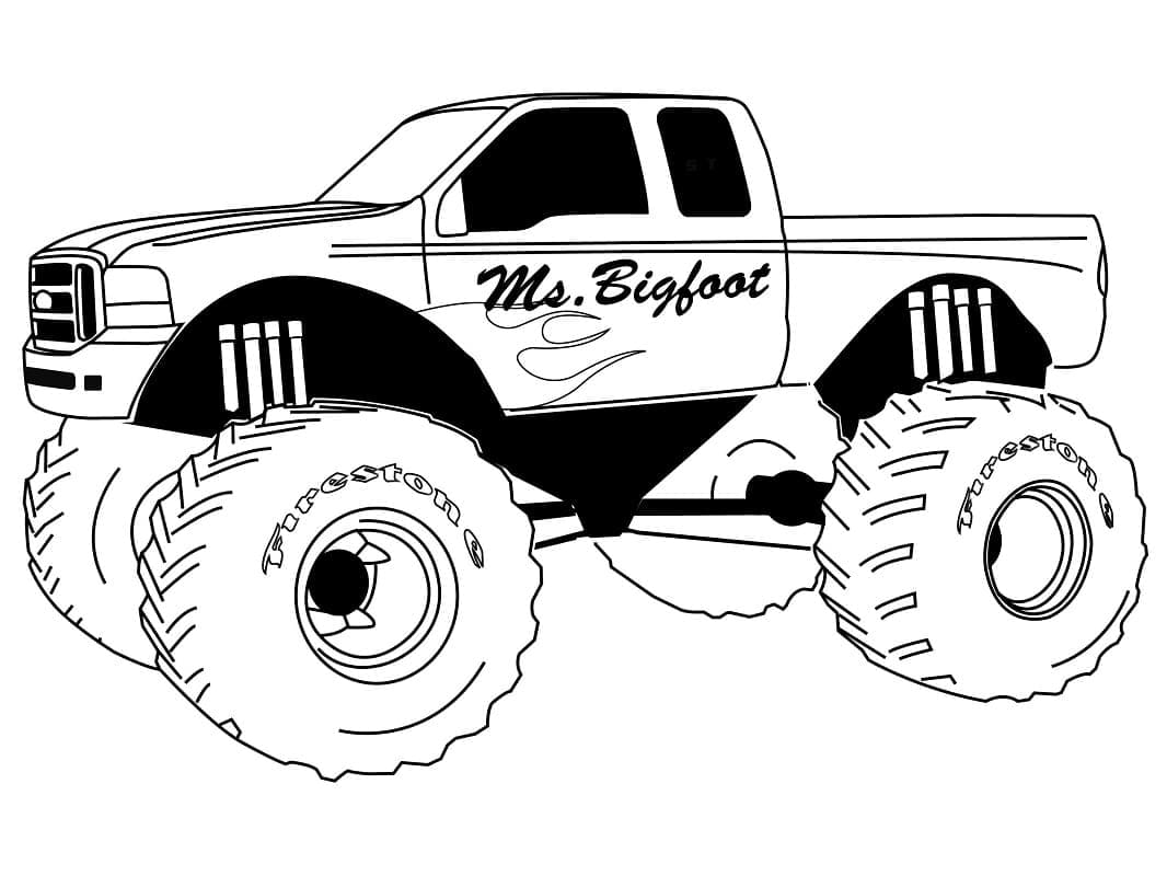Tisknutelný Zdarma Monster Truck omalovánka