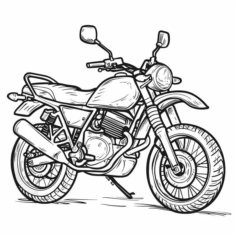 Tisknutelný Zdarma Motocykl omalovánka