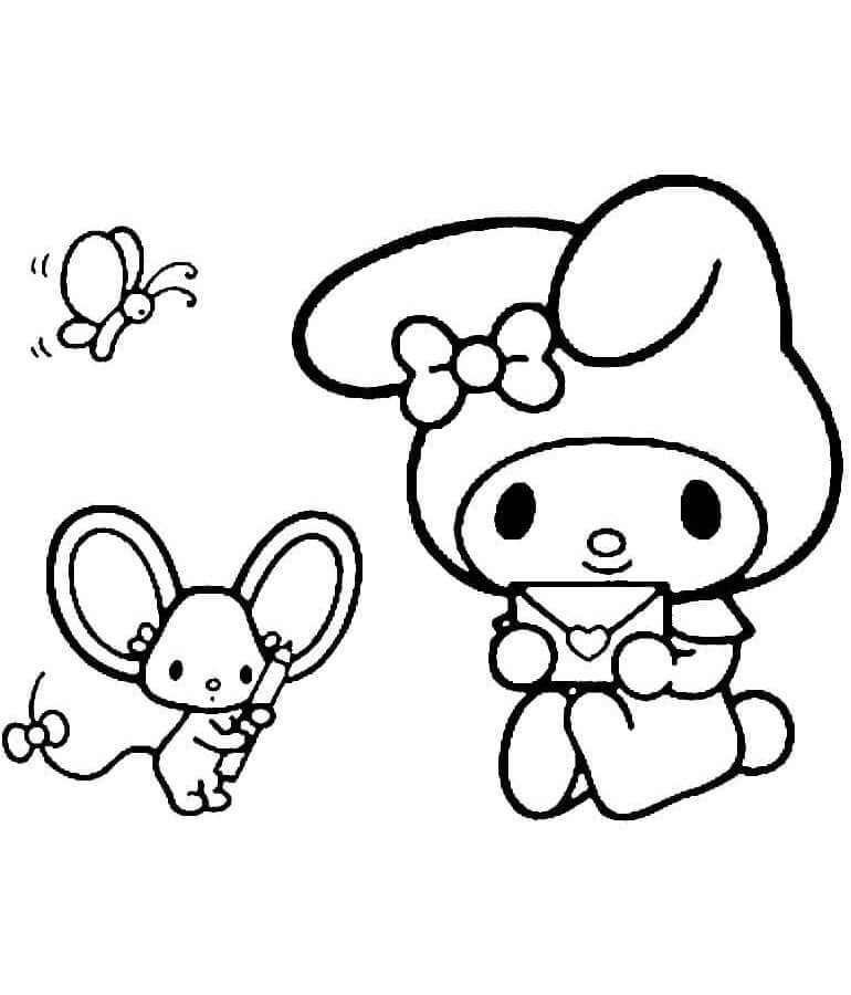 Tisknutelný Zdarma My Melody omalovánka