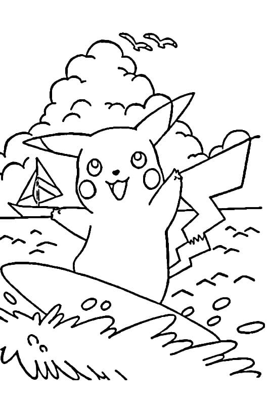 Tisknutelný Zdarma Pikachu omalovánka