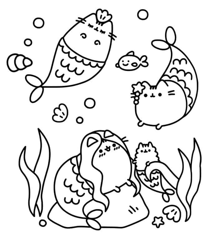 Tisknutelný Zdarma Pusheen omalovánka