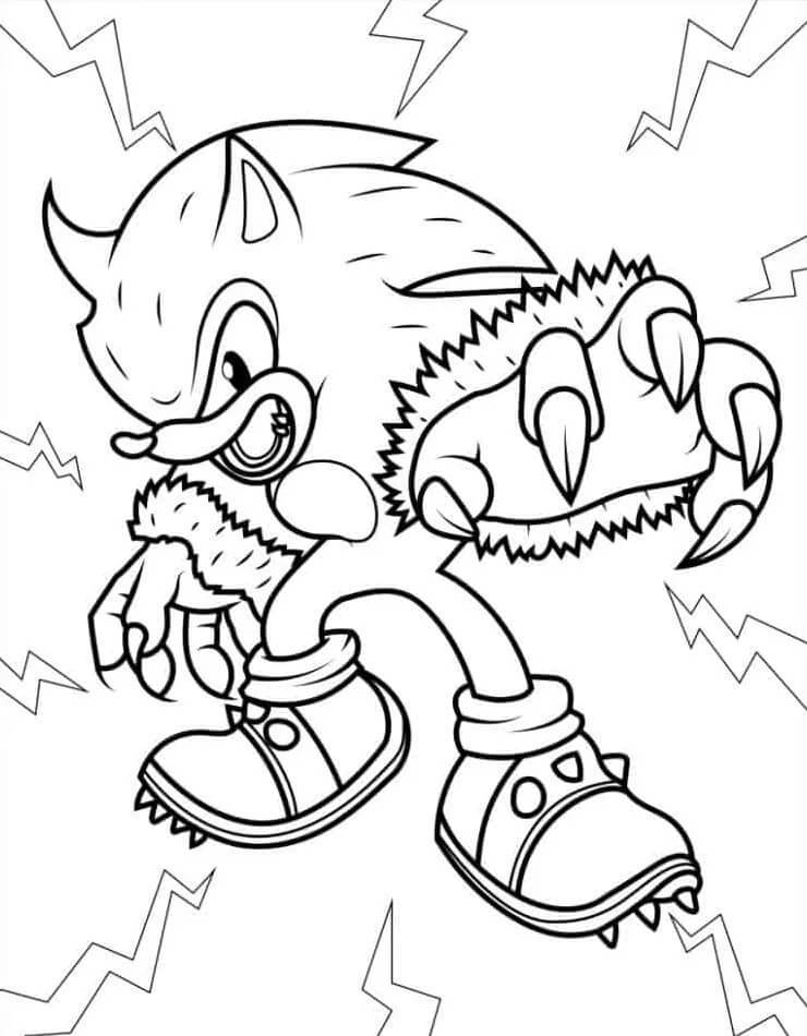 Tisknutelný Zdarma Sonic omalovánka