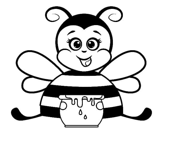 Tisknutelný Zdarma Včela omalovánka