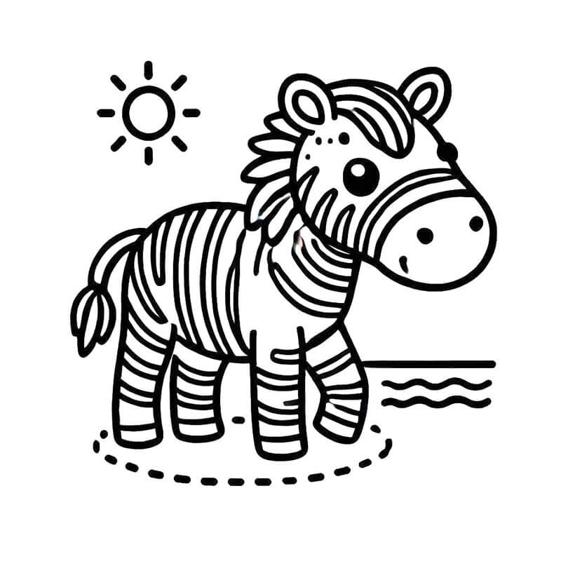 Tisknutelný Zdarma Zebra omalovánka