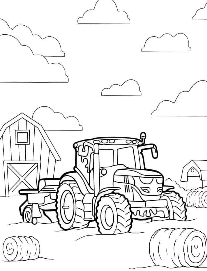 Traktor k Vymalování omalovánka