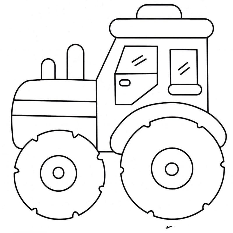 Traktor pro 1leté Děti omalovánka