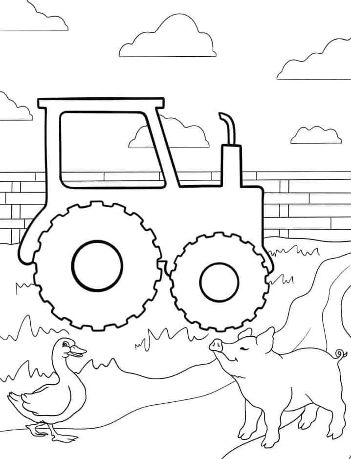 Traktor pro 3leté Děti omalovánka