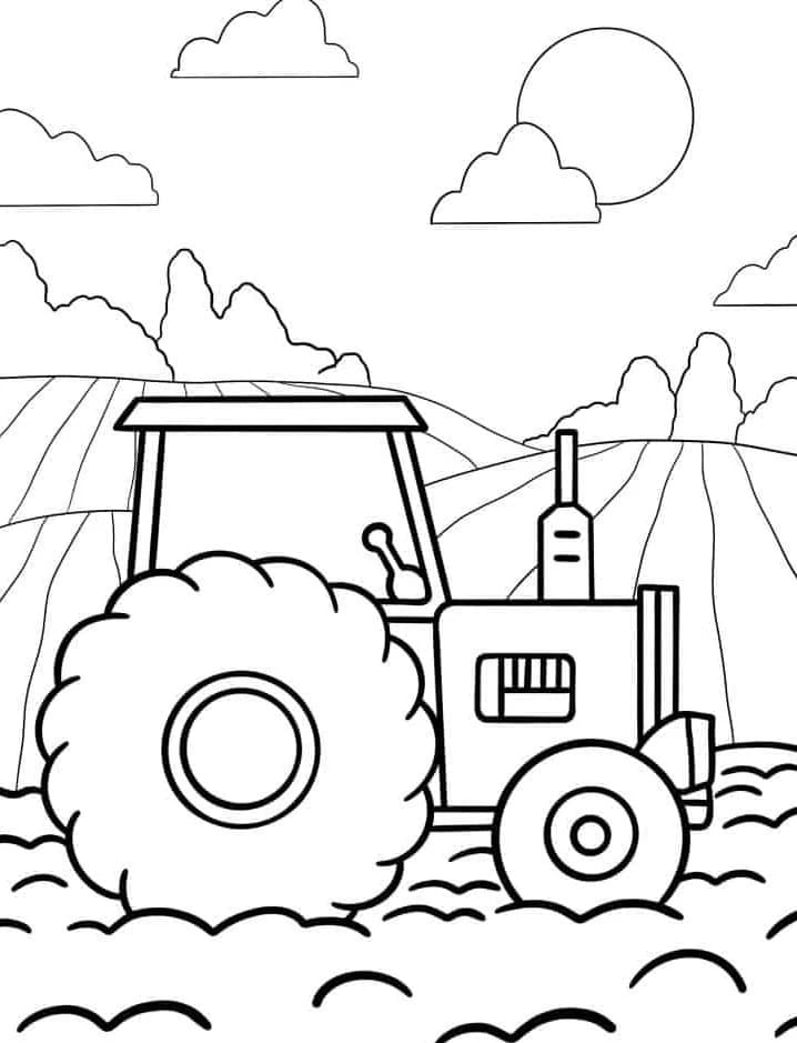Traktor pro 4leté Děti omalovánka