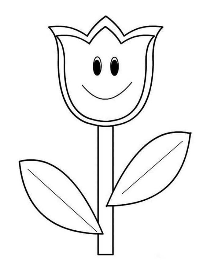 Tulipán k Vymalování omalovánka