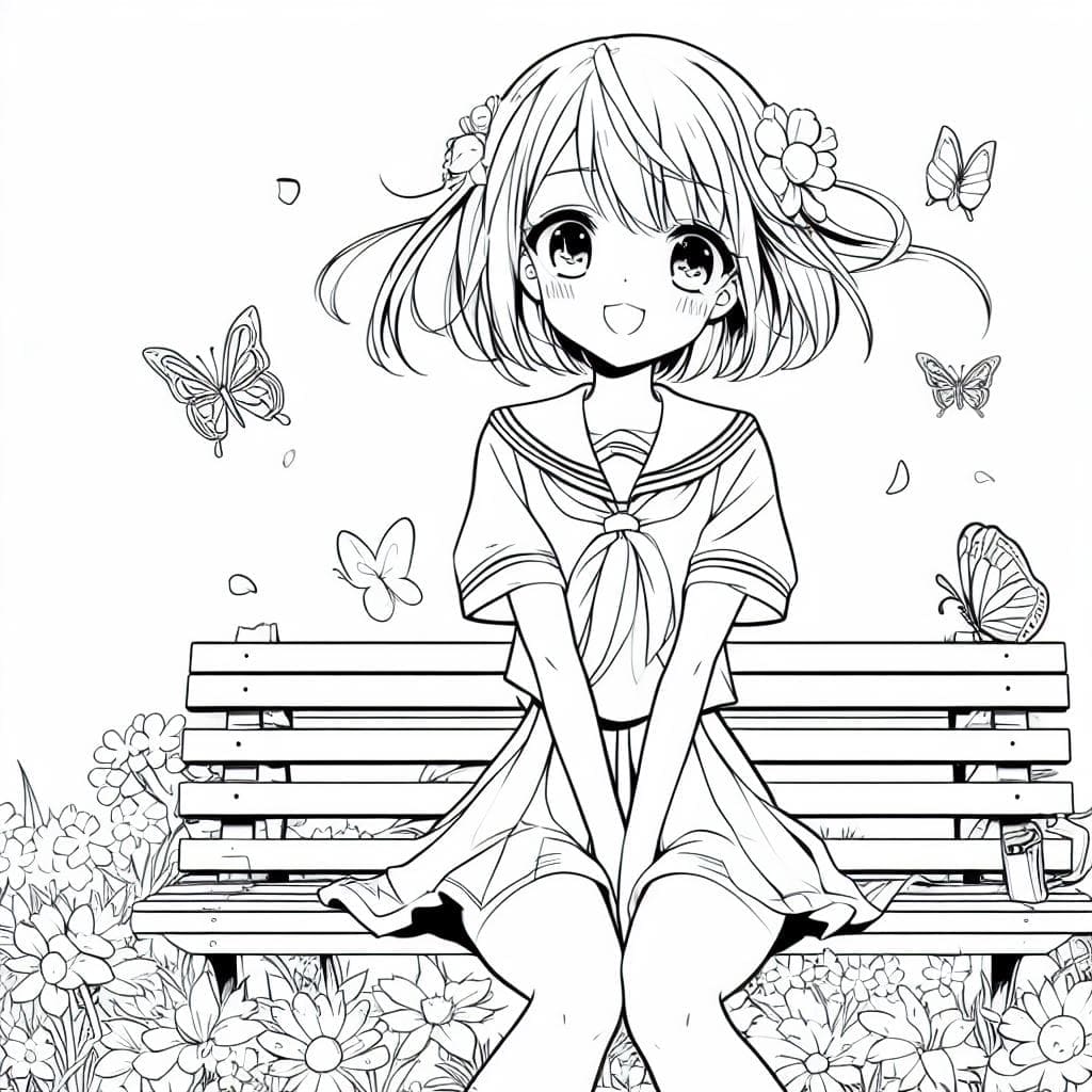 Úžasná Anime Dívka omalovánka
