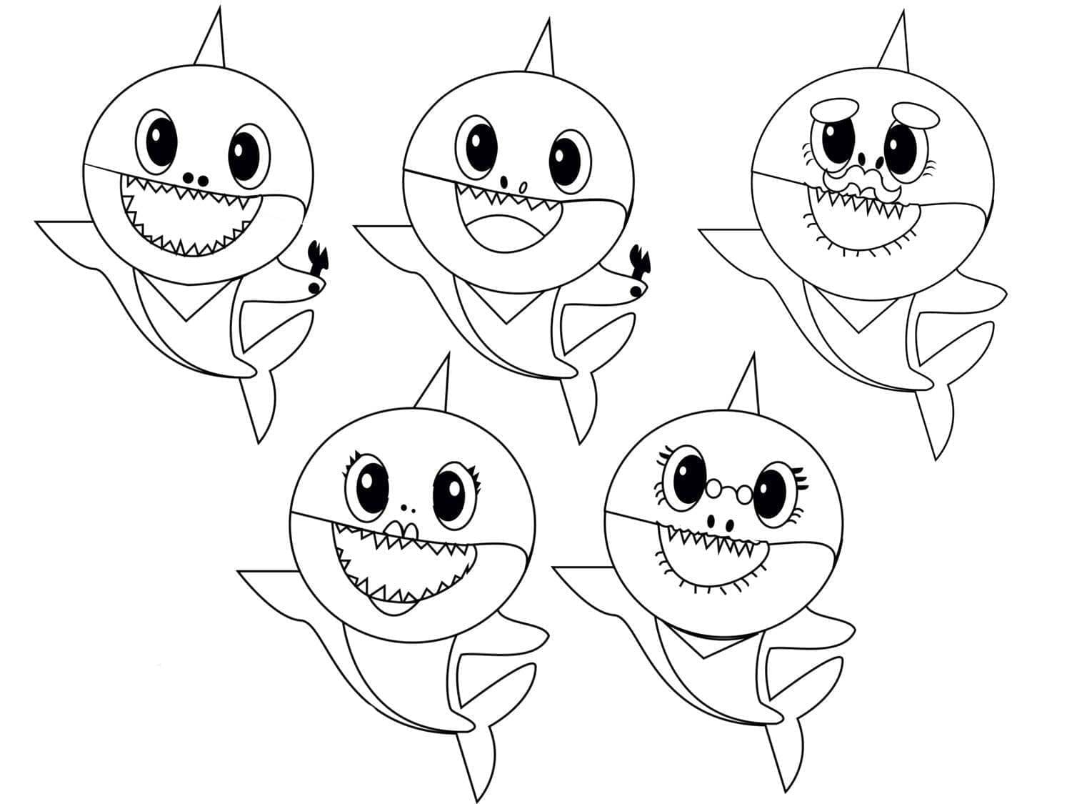 Velmi Roztomilý Baby Shark omalovánka