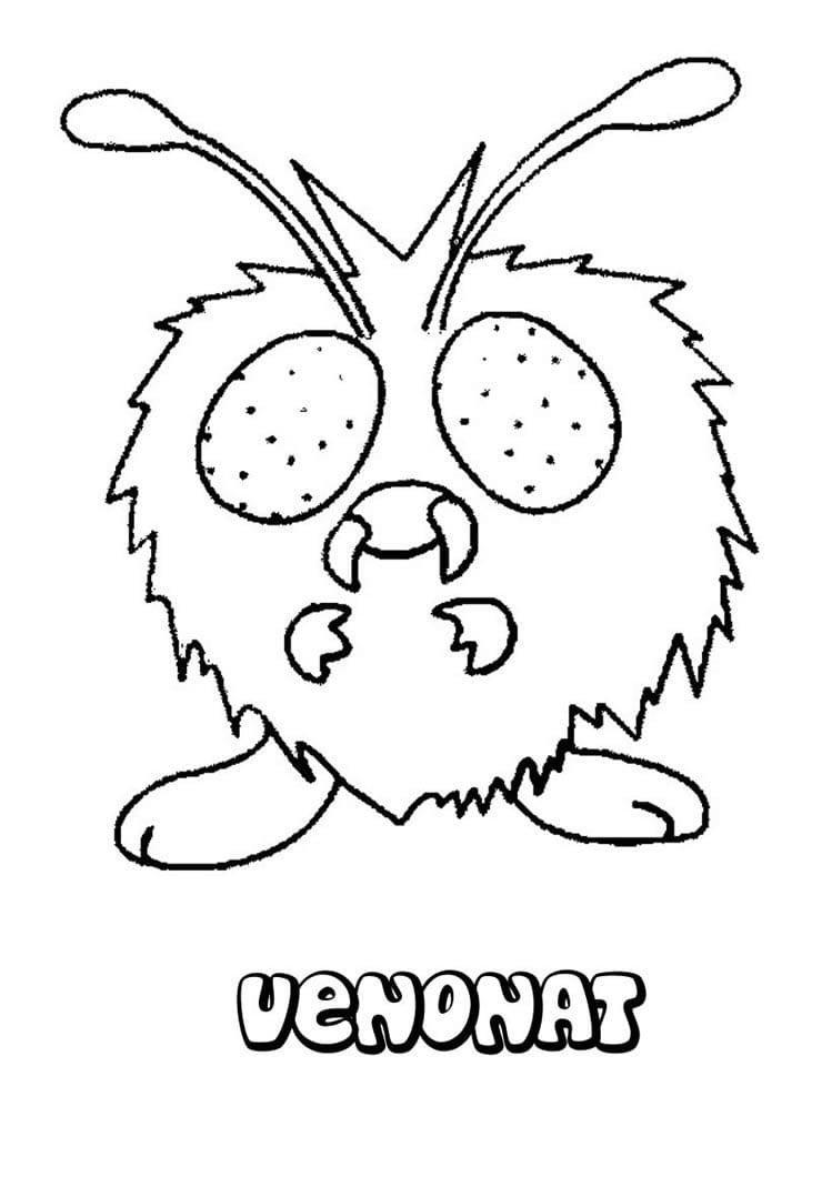 Venonat Pokemon omalovánka