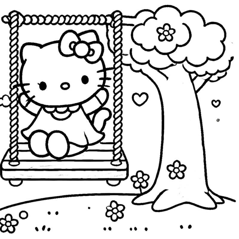 Veselá Hello Kitty omalovánka