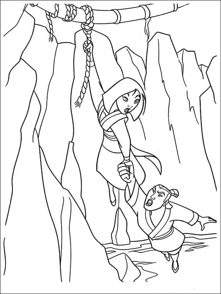 Veselá Mulan omalovánka