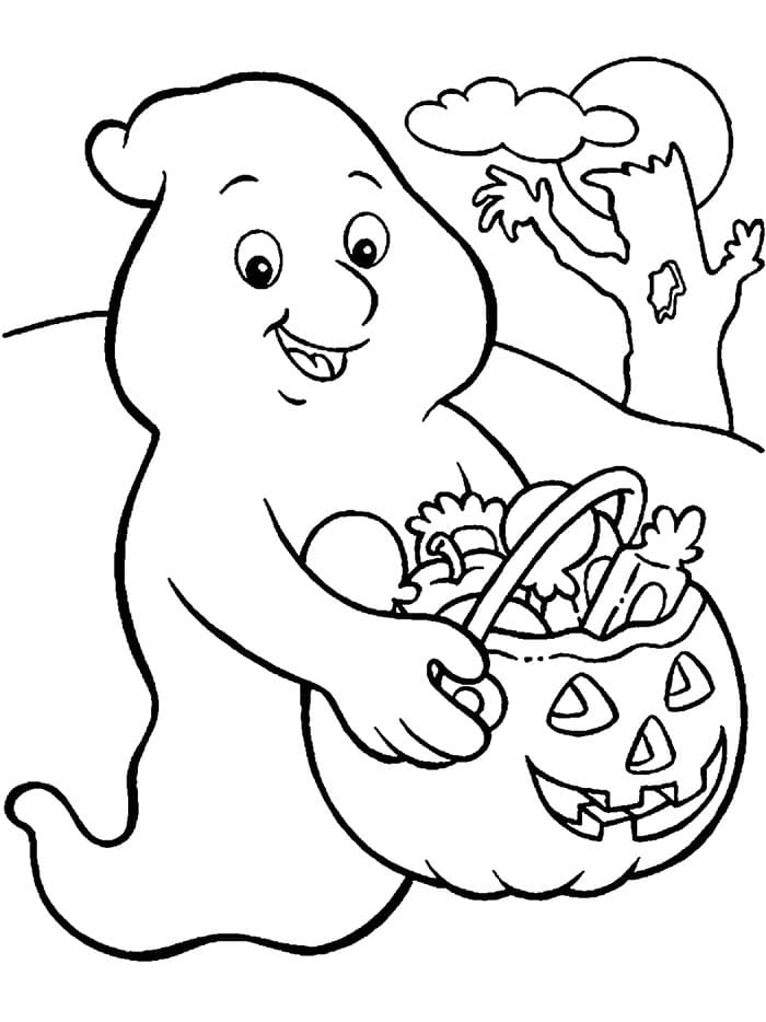 Veselý Halloween omalovánka