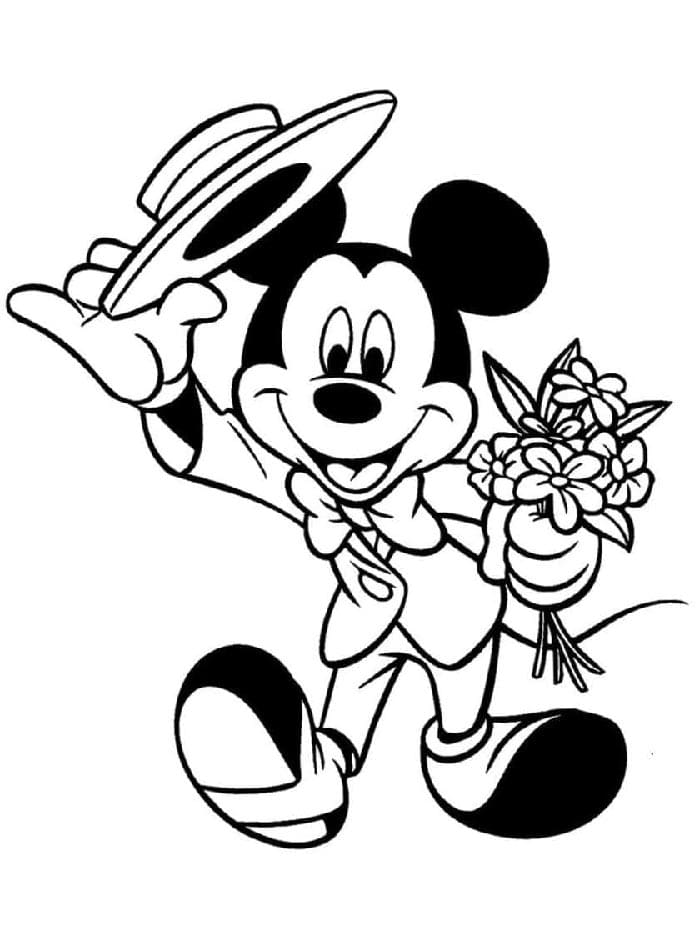 Veselý Mickey Mouse omalovánka