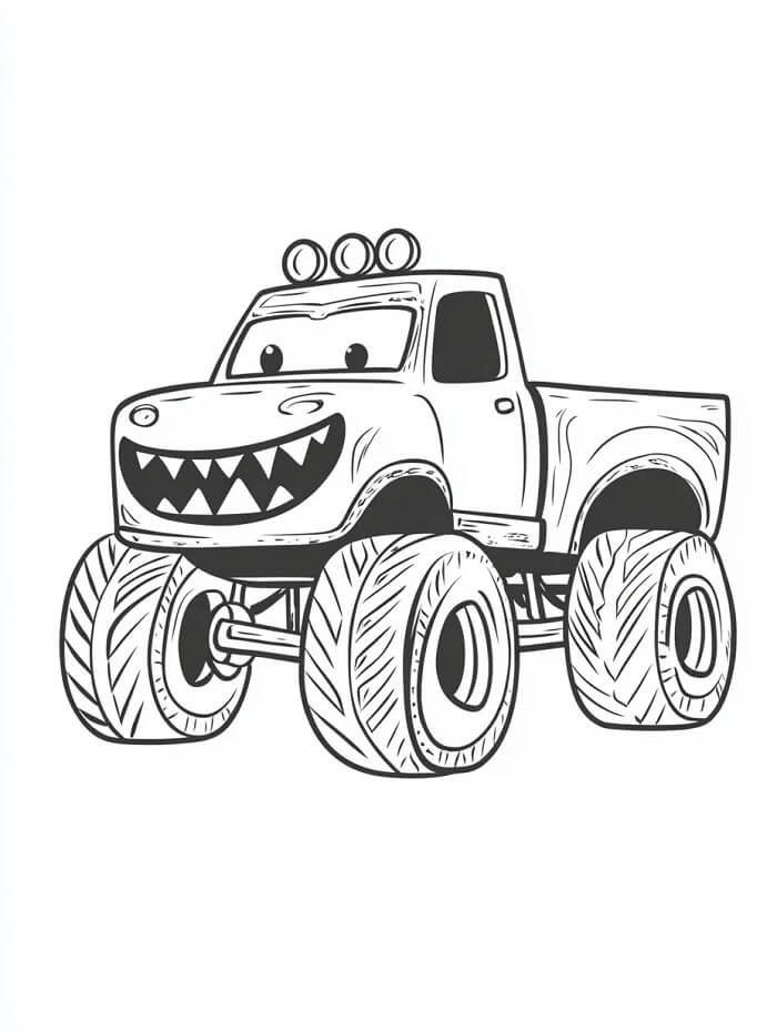 Vozidlo Monster Truck omalovánka