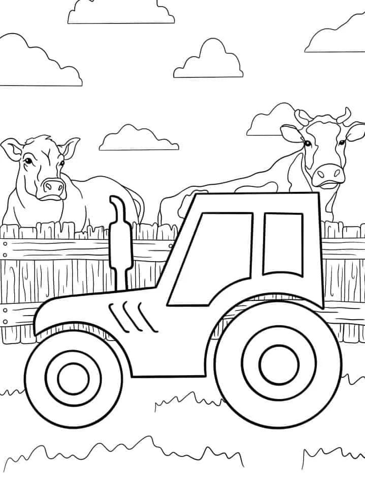 Vozidlo Traktor omalovánka