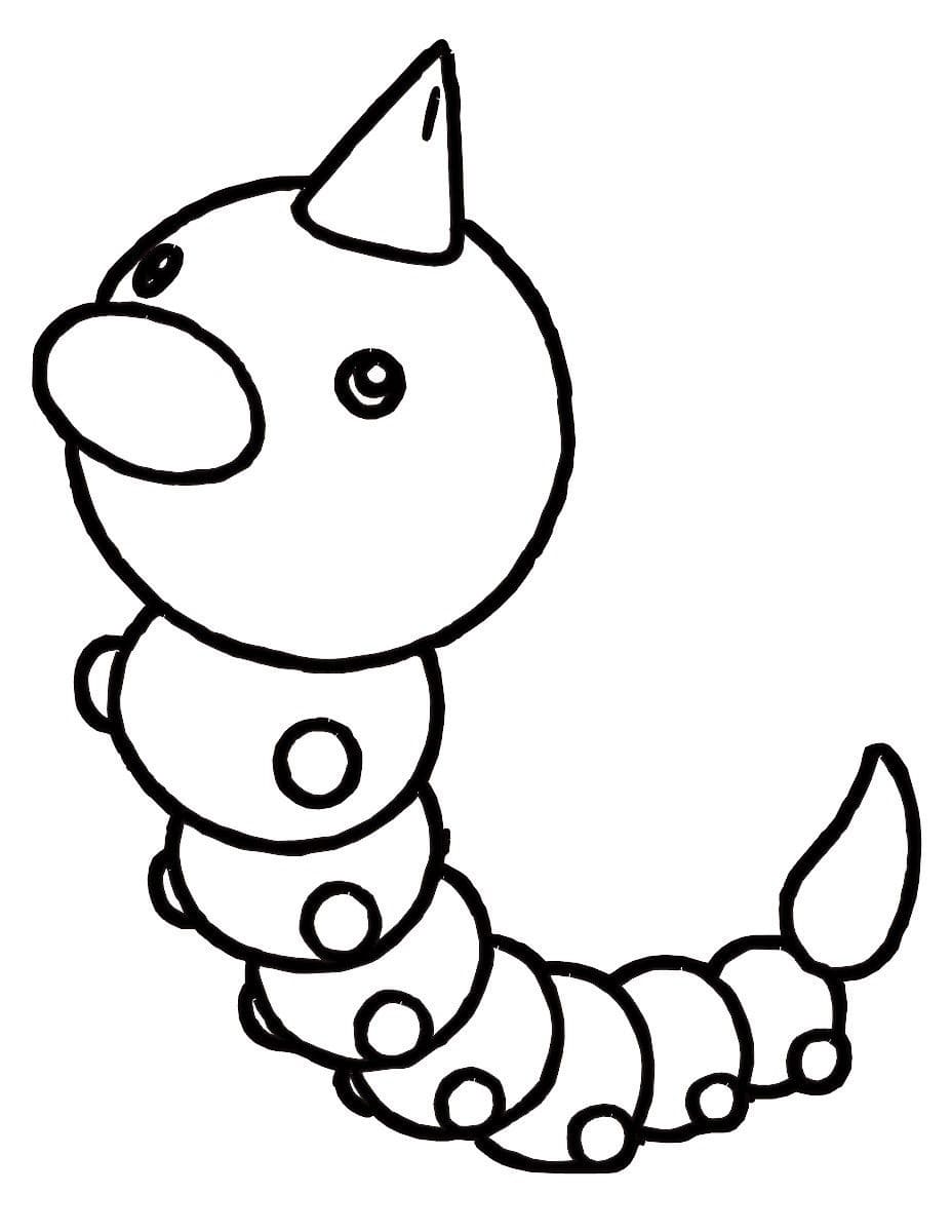 Weedle Pokemon omalovánka