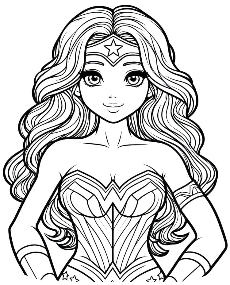 Wonder Woman Tisknutelná Zdarma omalovánka