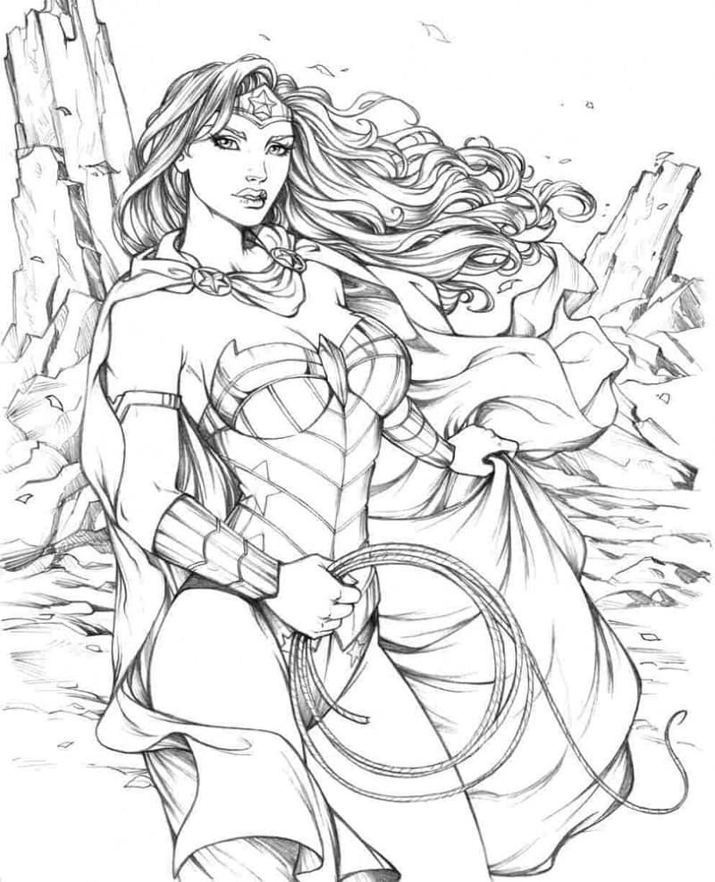 Wonder Woman Tisknutelná pro Děti omalovánka