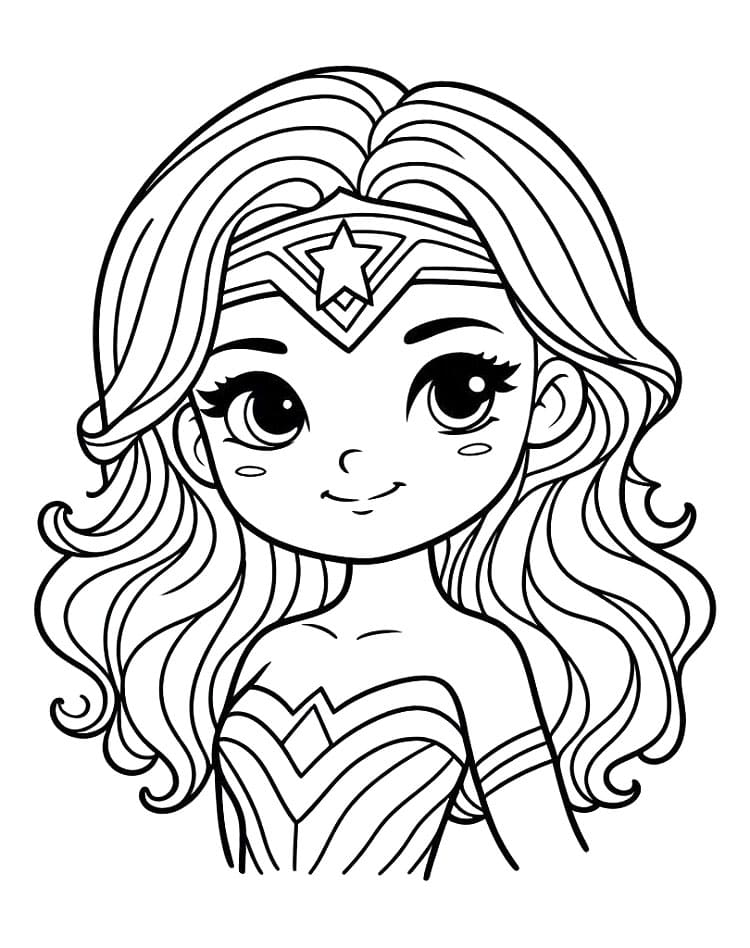 Wonder Woman pro 4leté Děti omalovánka