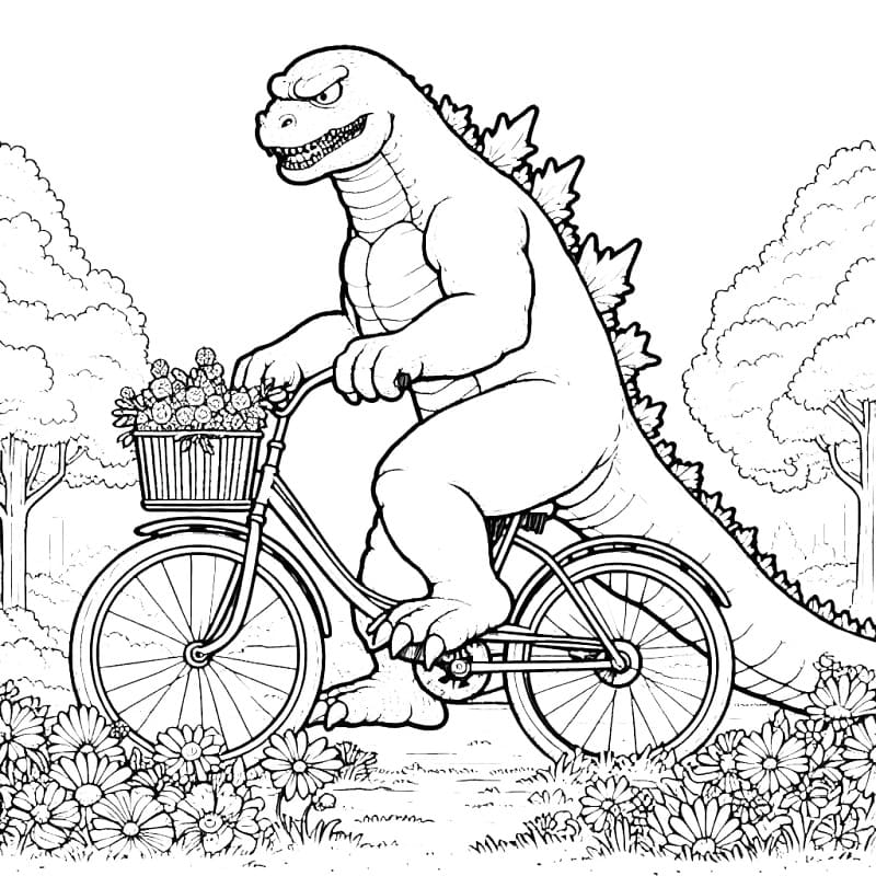 Zábavný Godzilla omalovánka