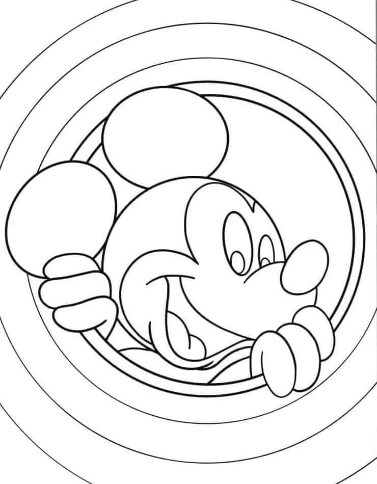 Zábavný Mickey Mouse omalovánka