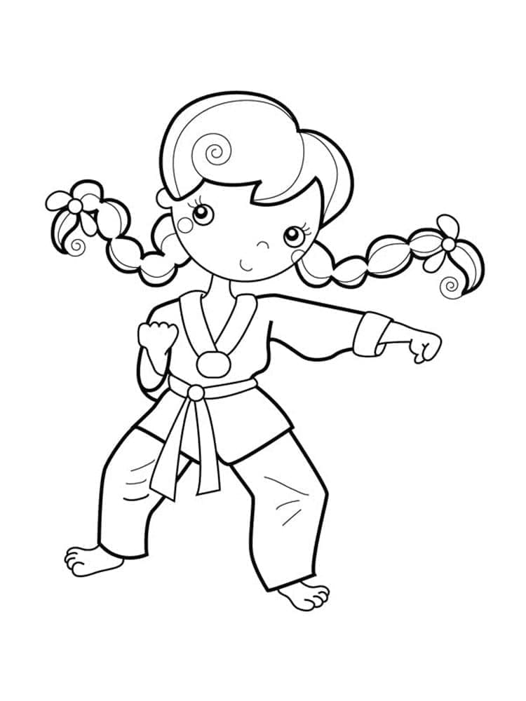 Zápas Karate omalovánka