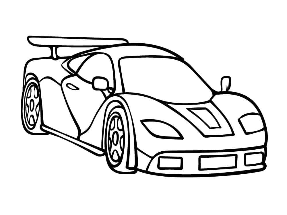 Závodní Auto Tisknutelné pro Děti omalovánka