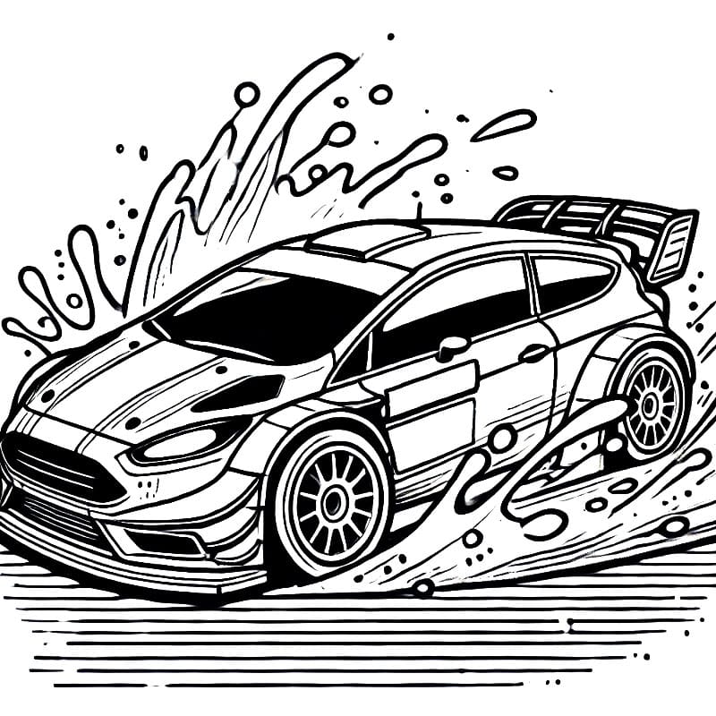 Závodní Auto pro 3leté Děti omalovánka
