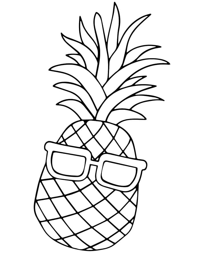Zdarma Ananas omalovánka