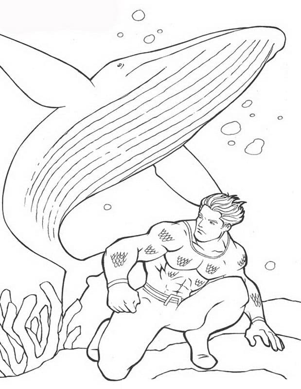 Zdarma Aquaman k Tisku pro Děti omalovánka