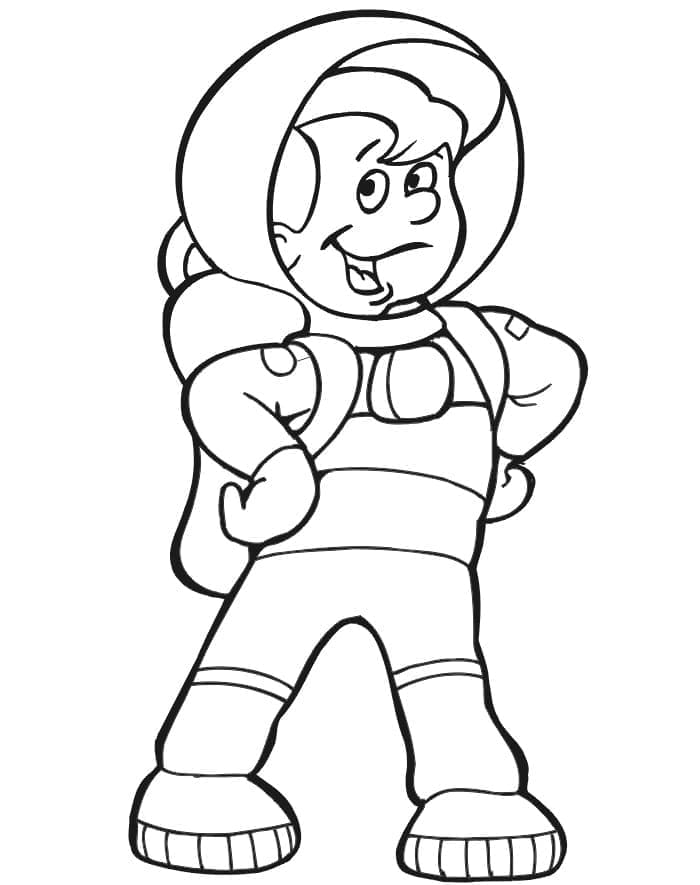 Zdarma Astronaut omalovánka