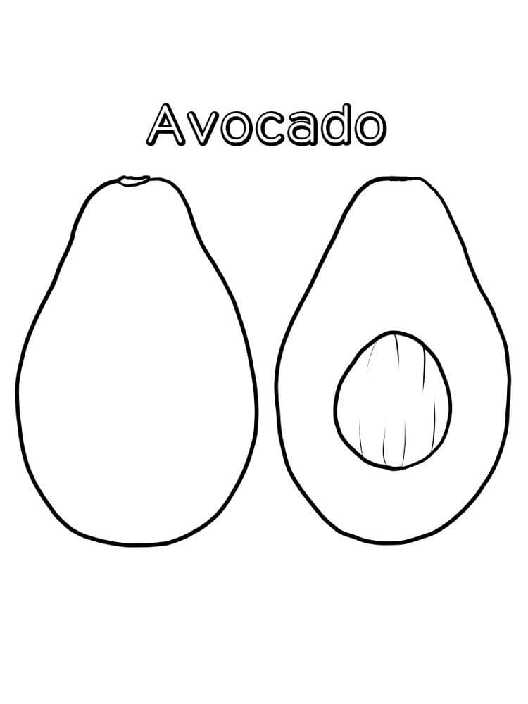 Zdarma Avokádo Vymalovatelné omalovánka