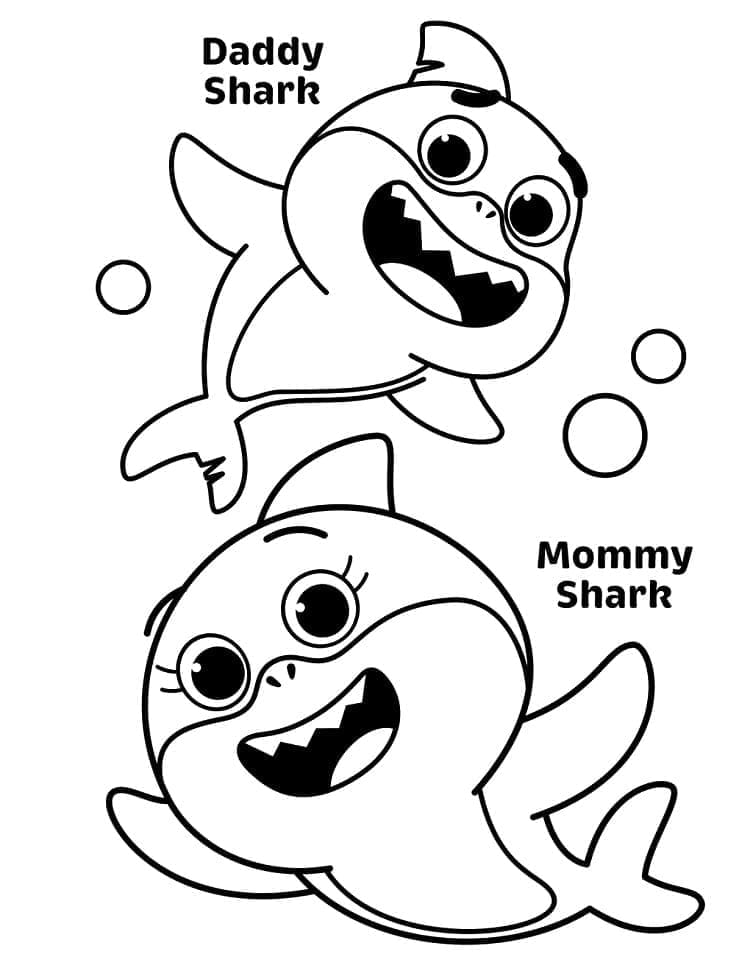Zdarma Baby Shark Obrázek omalovánka