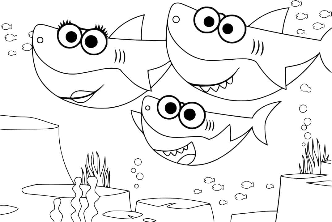 Zdarma Baby Shark Vymalovatelné omalovánka
