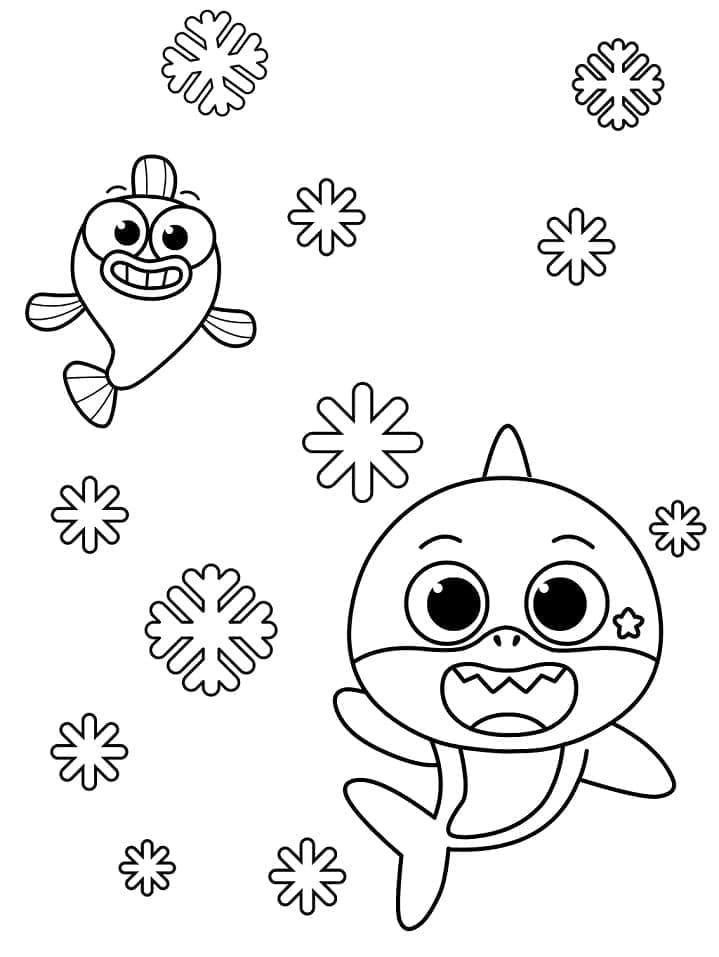 Zdarma Baby Shark pro Malé Děti omalovánka